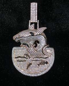 Colgante de Plata de Ley 925 Estilo Hip Hop con Incrustaciones de Diamantes de Imitación VVS, Corte Redondo, Oro Blanco, Certificado GIA, Joyería para Hombre - Product Image 2