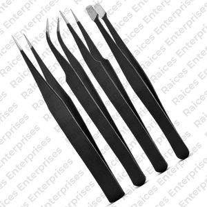 Kit d'extension de cils bricolage de marque privée imprimé de logo personnalisé pince à épiler en acier inoxydable réutilisable faite à la main avec pointe en fibre à vendre - Product Image 1