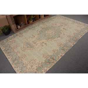 พรมตุรกีวินเทจขนแกะ5.5x9.4ฟุตแบนถักด้วยลวดลายปะติดสำหรับตกแต่งห้องนั่งเล่นหรือใช้ในห้องโถง - Product Image 5