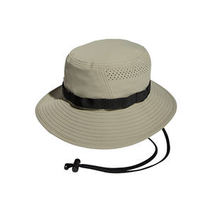 Venta al por mayor mejor venta sombrero de cubo barato de secado rápido de alta calidad de ala grande liso personalizado sombreros de cubo con cuerda - Product Image 4