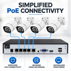 Système de Caméras de Sécurité IP PoE en Gros 4MP 5MP 8MP, Caméras Bullet Extérieures, Kit NVR H265, Vision Nocturne IP66 pour Entrepôt - Product Image 4