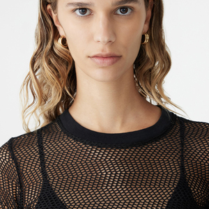 Blusas y tops de malla transparente de manga larga para mujer 2025 - Product Image 2