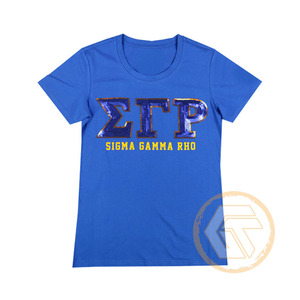 Camiseta de Sororidad Sigma Gamma Rho para Mujer, 100% Algodón Jersey, Cuello Redondo, Media Manga, Transpirable, Venta al Por Mayor - Product Image 4