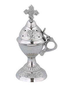 Best Selling Religious Utility Incense Burner Censer Silver Finished Incense Burner <b>Cross</b> <b>Top</b> High Engraved Wood High Brass - Product Image 5