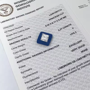 Diamantes Sueltos Blancos de Corte Princesa, Color E, Cultivados en Laboratorio, Certificados por IGI, D'VINS JEWELS, DIA-25, para Joyería - Product Image 4