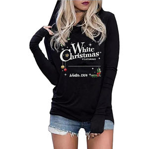 Custom <b>Women's</b> Christmas <b>Xmas</b> Knitted Printed Pullover Fashion Casual <b>Top</b> with Front Logo and Embroidery for Winter - Product Image 4