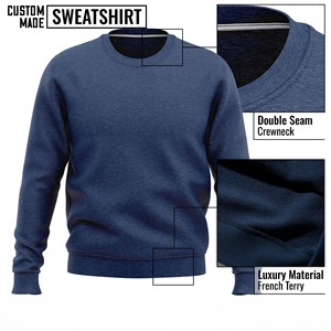 Sweat Homme 100% Coton Vintage Manches Longues Col Ras du Cou Pull Fit Unisexe Fitness Mode Streetwear Wear Logo Personnalisé Blanc - Product Image 6