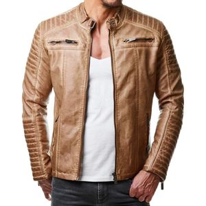 Chaqueta de Cuero de Oveja Genuina para Hombre, Chaqueta de Motociclista de Cuero Real Suave, Prenda Exterior Informal y Moderna - Product Image 5
