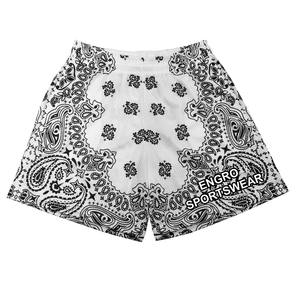 Short Bandana en maille pour homme Short de basket-ball rouge/blanc avec cordon de serrage Short de printemps Méthode tricotée directement Fabricant - Product Image 6