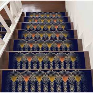 Tapis imprimé bleu marine : motif bohème moderne, antidérapant, imprimé en 3D, tapis d'appoint - Product Image 5