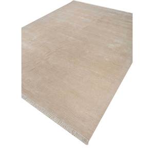 Alfombra Entropy Ivory de Lana y Seda Anudada a Mano, Color Sólido, Rectangular, para Pasillo, Hogar, Sala de Estar, Dormitorio, Hecha con Técnicas Artesanales - Product Image 1