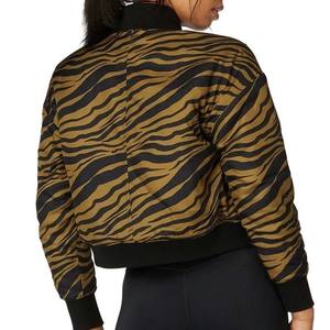 Chaqueta recortada para mujer al por mayor, chaquetas de primavera personalizables para mujer, chaqueta bomber de manga larga con cremallera, totalmente personalizada - Product Image 4