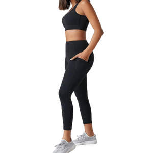 Conjunto de Yoga hecho a medida de alta calidad para mujer, Color sólido, superventas, ropa de gimnasio de 2 piezas a la moda, conjunto de Yoga al por mayor de Pakistán - Product Image 4