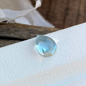 Excelente PIEDRA DE cabujón con forma de pera de Aguamarina de Color superior Natural con buen brillo, piedras preciosas sueltas para hacer joyas de 1,10 quilates - Product Image 1