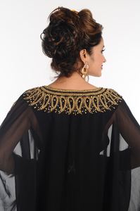 สีดำ georgette Kaftan กับ zari ทำงาน - Product Image 2