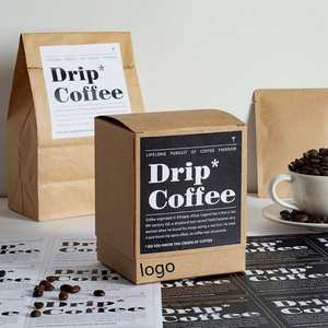 Boîtes d'emballage pour sachets de thé en papier kraft biodégradable avec logo personnalisé, pliables et jetables, pour les cafés à goutte - Product Image 1