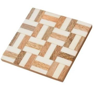 Posavasos Cuadrados de Nogal con Incrustaciones de Hueso, Hechos a Mano, Ecológicos, para Espacios de Estilo - Product Image 3