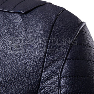 แจ็กเก็ตหนังอบอุ่นแบบลำลองสำหรับผู้ชาย, เสื้อแจ็คเก็ตมีคอตั้งระบายอากาศได้และราคาสมเหตุสมผลสไตล์สตรีท - Product Image 3