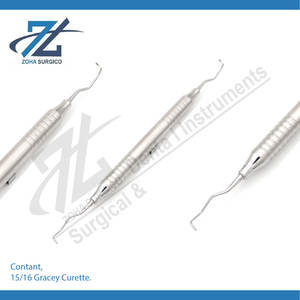 Curetas Dentales Manuales de Acero Inoxidable Gracey 15/16, Instrumentos Periodontales con Certificación CE, Zoha Surgico ZS-8906 Clase I - Product Image 2