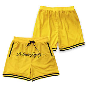 กางเกงขาสั้นกีฬาสไตล์สตรีทปรับแต่งได้สีฟ้าระบายอากาศได้ดีบาสเก็ตบอลถักไซส์ใหญ่เอวกลางยางยืดมีดีไซน์พิมพ์ลาย - Product Image 2