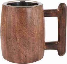 Tasse à bière en bois rustique faite à la main Tankard bois naturel Stein Antique baril café tasse à thé maison décorative par CRAT FAIT À LA MAIN - Product Image 2