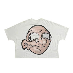 T-shirt personnalisé imprimé en coton biologique 250 GSM pour homme, coupe carrée, court et oversize, couleur blanche, impression DTF, hauts carrés - Product Image 5