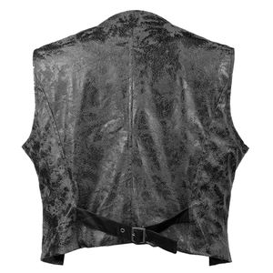 Chaleco de cuero con cuello en V para hombre Premium, cierre de botón gris desgastado con 3 bolsillos exteriores, diseño transpirable, verano Formal OEM - Product Image 3