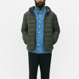 Venta al por mayor personalizado con capucha cremallera cálido burbuja abajo abrigo invierno Puffer chaqueta poliéster Shell abajo chaqueta para hombres - Product Image 2