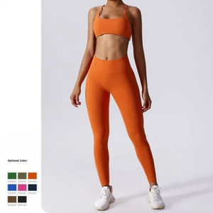 Ensemble de vêtements de sport de haute qualité, haut de sport à bretelles ajusté, short de yoga, pantalon de fitness décontracté, motif uni, ensembles de yoga - Product Image 4
