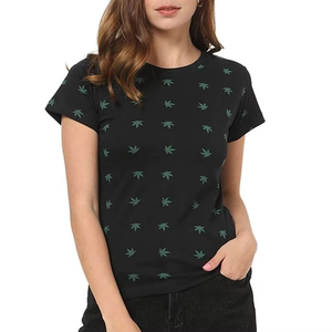 Camiseta de verano de gran tamaño para mujer de talla grande 100% algodón puro manga corta lindo estampado de dibujos animados cómodo Jersey tela cuello redondo cómodo - Product Image 1