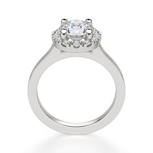 Bague de fiançailles Halo diamant coupe ronde pour femme - Product Image 5