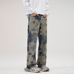 Custom Shot New American High Street Pantalon évasé enduit de mosaïque pour hommes Slim Fit 100 Long - Product Image 4