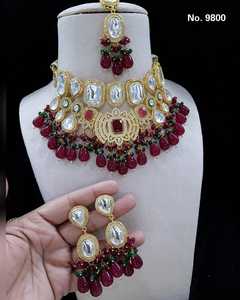 สร้อยคอเครื่องประดับอินเดียชุดเครื่องประดับ kundan jaypuri ของแท้ยอดเยี่ยม - Product Image 2