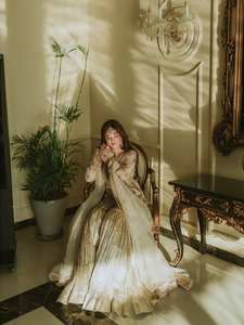 Vêtements ethniques modernes pour femmes de qualité supérieure, entièrement cousus et prêts à porter, en georgette de renard avec broderie pour les occasions de fête - Product Image 5