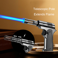 Encendedor de Antorcha para Barbacoa, Telescópico, Resistente al Viento, de Lujo para Exteriores, con Llama Ajustable, de Aleación de Zinc, para Regalos