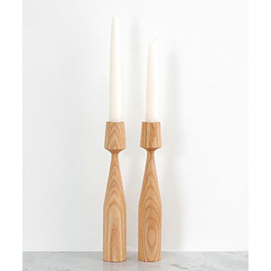 Nuevo diseño, producto único, juego de soporte de pilar de vela de madera de Acacia en 2 uds, soporte de vela, acabado transparente para decorar el hogar - Product Image 1