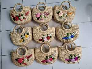 Water Hyacinth Bohemian Rectangle <b>Storage</b> <b>Basket</b> with Handle Eco-Friendly Clothing <b>Storage</b> for Beach Use - Product Image 3