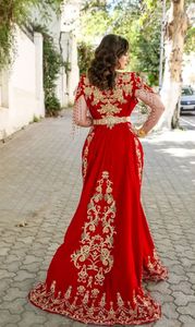 Designer 2024 <b>Red</b> <b>Silk</b> Caftan Dress with Gold Zari Embroidery Crystal Glass Beads Pearls Dabka Work - Product Image 2
