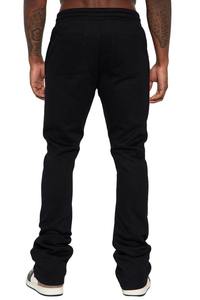 Pantalones de chándal personalizados para dobladillo de algodón/poliéster para parche bordado desgastado acampanado de cintura media para hombres - Product Image 5