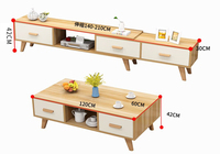 Combinaison Meuble TV Table Basse Moderne Simple Salon Petit Appartement Meuble TV Rétractable