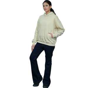 Pas de droits d'importation américain coton ivoire pull à capuche pour femmes doux polaire personnalisable Streetwear chaud décontracté sweat USA - Product Image 6