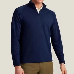 Meilleure vente adulte hommes sweat couleur unie à manches longues séchage rapide quart fermeture éclair manches longues surdimensionné hommes sweats - Product Image 4