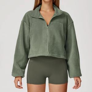 Sweat à capuche en polaire pour femme de haute qualité, poids lourd, logo personnalisé, veste zippée 2026 - Product Image 4