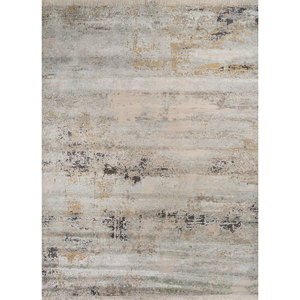 Alfombra Entropy Ivory de Lana y Seda de Bambú Anudada a Mano, 10 mm de Grosor, Rectangular, para Pasillo y Hogar, con Patrón Abstracto para Uso Doméstico - Product Image 1