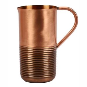 เหยือกทองแดงโรสโกลด์สุดหรู ป้องกันแบคทีเรีย พร้อมหูจับตามหลักสรีรศาสตร์ ผลิตภัณฑ์ทองแดงงานฝีมืออินเดียระดับพรีเมียม - Product Image 1