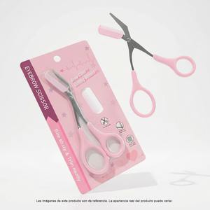 Tijeras para Cejas Generica PT 0514 de Acero Inoxidable con Cuchilla Redondeada y Guía de Peine para Maquillaje Profesional, Corte Preciso, Belleza Premium - Product Image 2