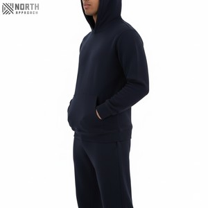 Ensemble survêtement de luxe pour homme en coton 100% uni avec poches à capuche, lavage à l'acide personnalisé, style décontracté, pour l'hiver - Product Image 6