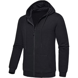 OEM Fabrication Personnalisée Hommes Zip-Up Hoodies pour Homme Chaud Polaire Zipper Veste Basics Coton Mélangé de Haute Qualité Sweat à Capuche Homme - Product Image 1