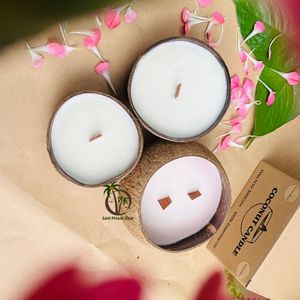 Vela de cera natural COCO ECO con cáscara de coco Embalaje ecológico para Navidad Acción de Gracias Celebración de Año Nuevo - Product Image 4