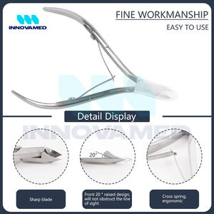 Pince à cuticules incurvée en acier inoxydable durable de qualité professionnelle, ultra-affûtée, pour manucure et pédicure, INNOVAMED INSTRUMENTS - Product Image 5